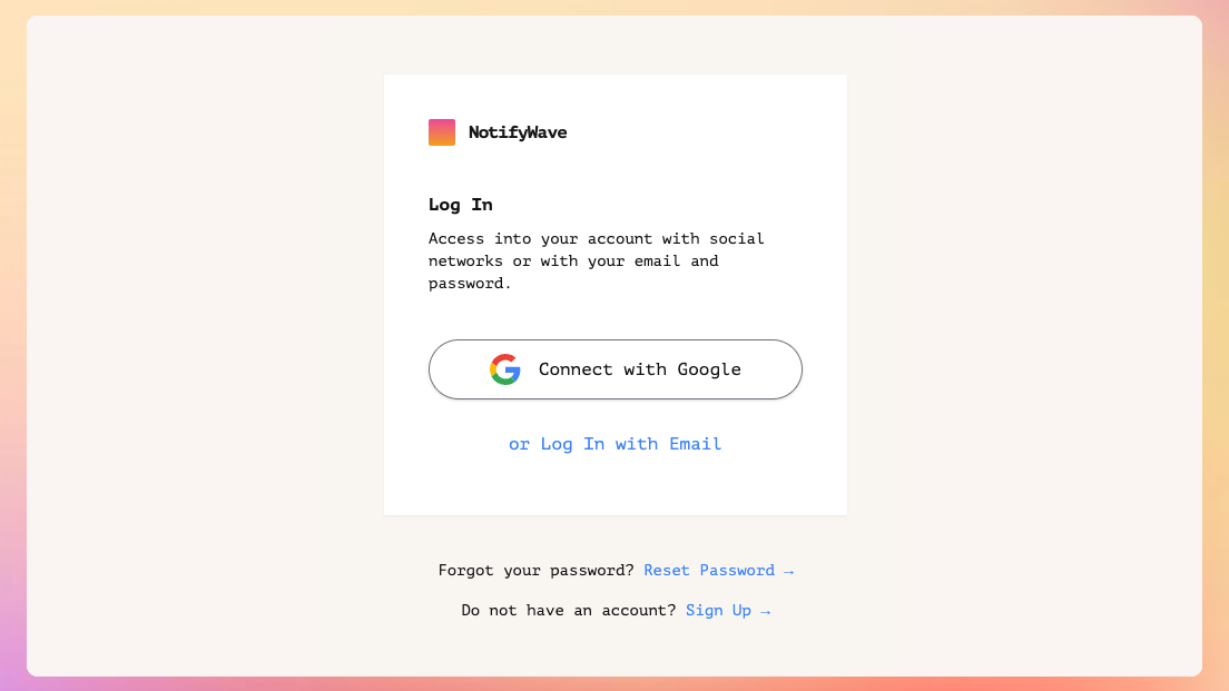 Google Oauth Log In or Sign Up