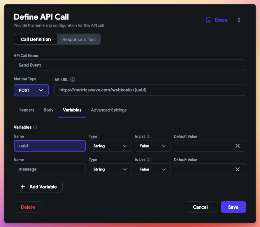 Define your API Call in FlutterFlow