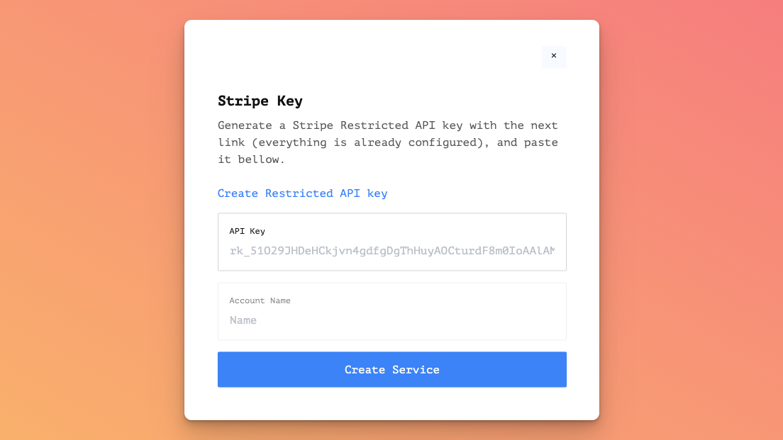 Connect your stripe account